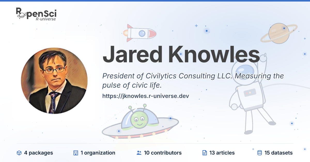 Pj Knowles R-universe - jknowles (Jared Knowles)